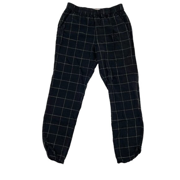 Marine Layer Tulip Hem Ankle Pull-On Elastic Waist Windowpane Pants size Small - Picture 1 of 8